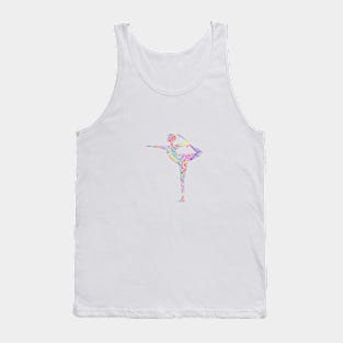 Yoga Excercise in Form Silhouette Shape Text Word Cloud Tank Top